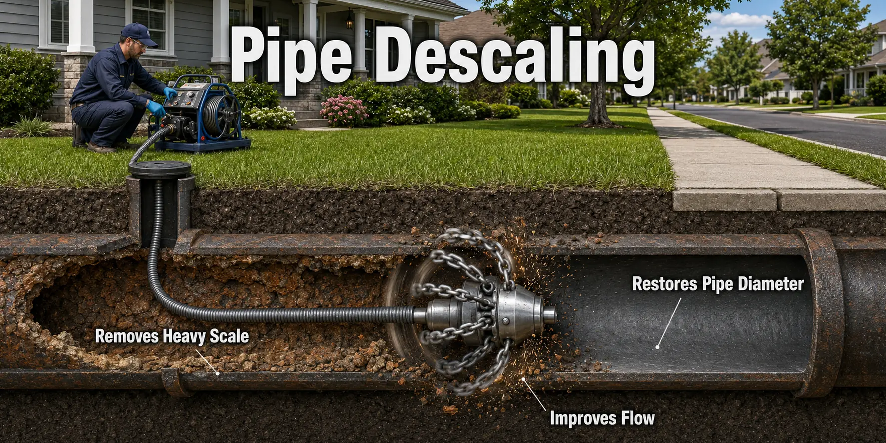 Fairfax County Virginia Cast Iron Sewer Pipe Descaling AI