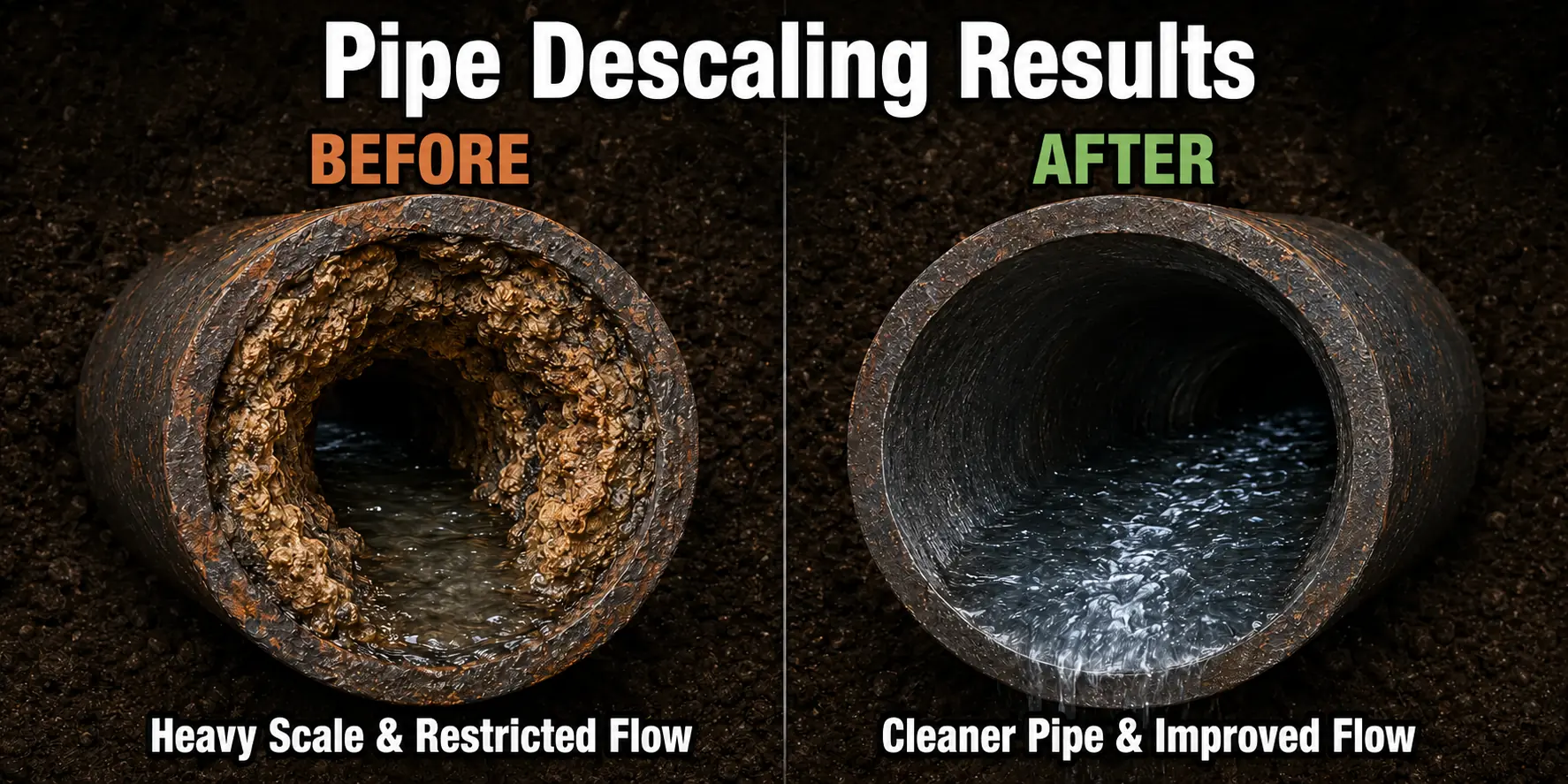 Fairfax County Virginia Pipe Descaling Before After AI