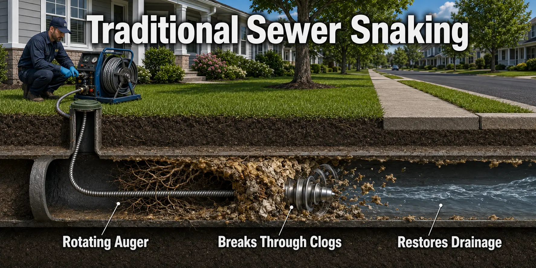 Fairfax County Virginia Sewer Snaking Pipes
